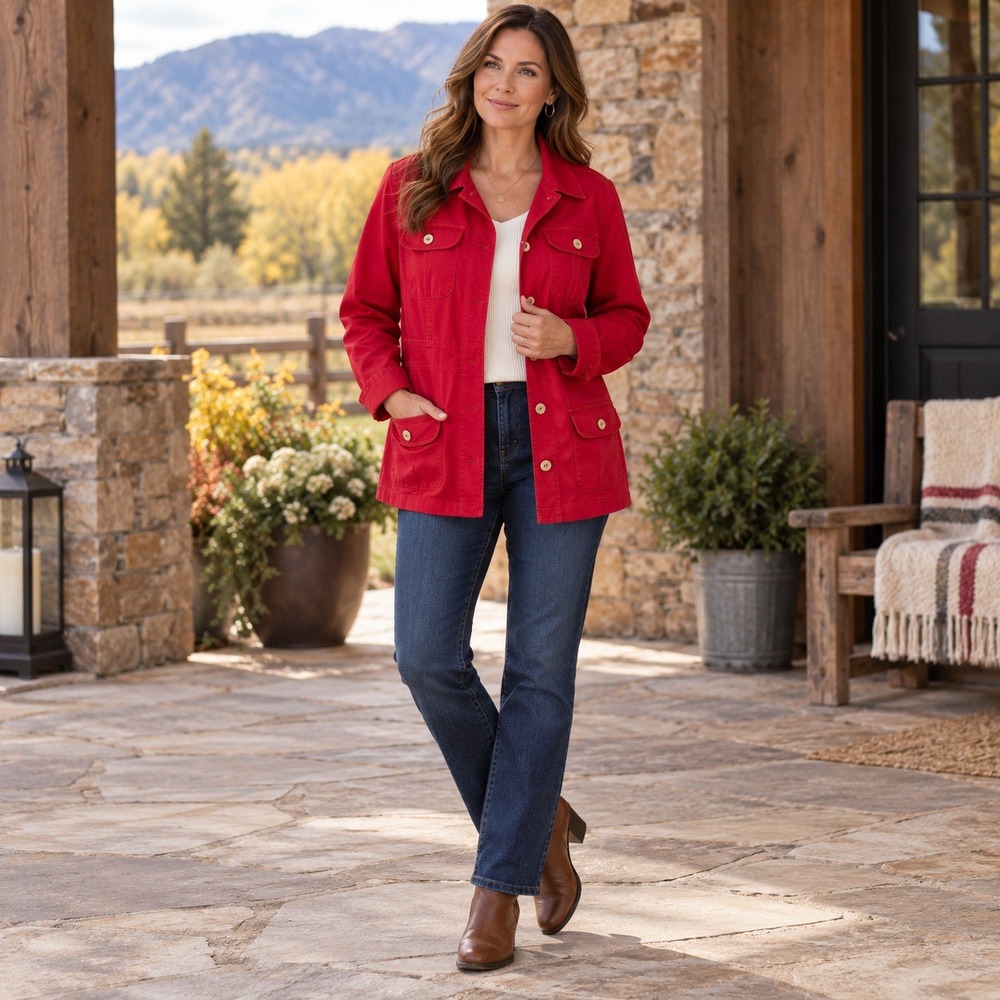 Pendleton Womens Red Cotton Barn Utility Field Chore Jacket Size L Gorpcore